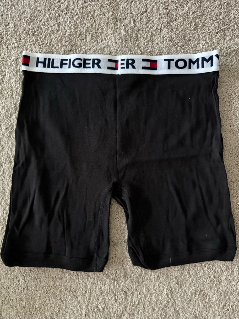 4 Tommy Hilfiger Black Boxer Briefs with White Branded Waistband and Flag Detail